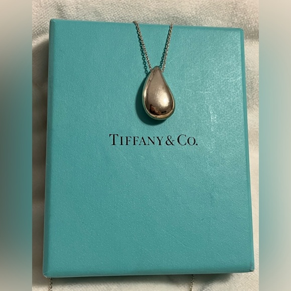 Genuine Tiffany & Co Elsa Peretti Teardrop necklace 925 18”, pendant is 22 mm - Picture 6 of 10